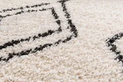 Tapis Shaggy Coltrane motif Berbère L. 170 x l. 120 x ep. 3 cm crème GoodHome