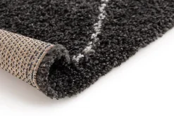Tapis Shaggy Coltrane motif Berbère L. 160 x l. 230 x ep. 3 cm noir GoodHome