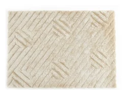 Tapis shaggy en relief à poils longs - 160 x 230 cm - Blanc cassé - MAZE