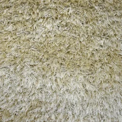 Tapis shaggy fait main motif uni MALAIDORY, Écru, beige