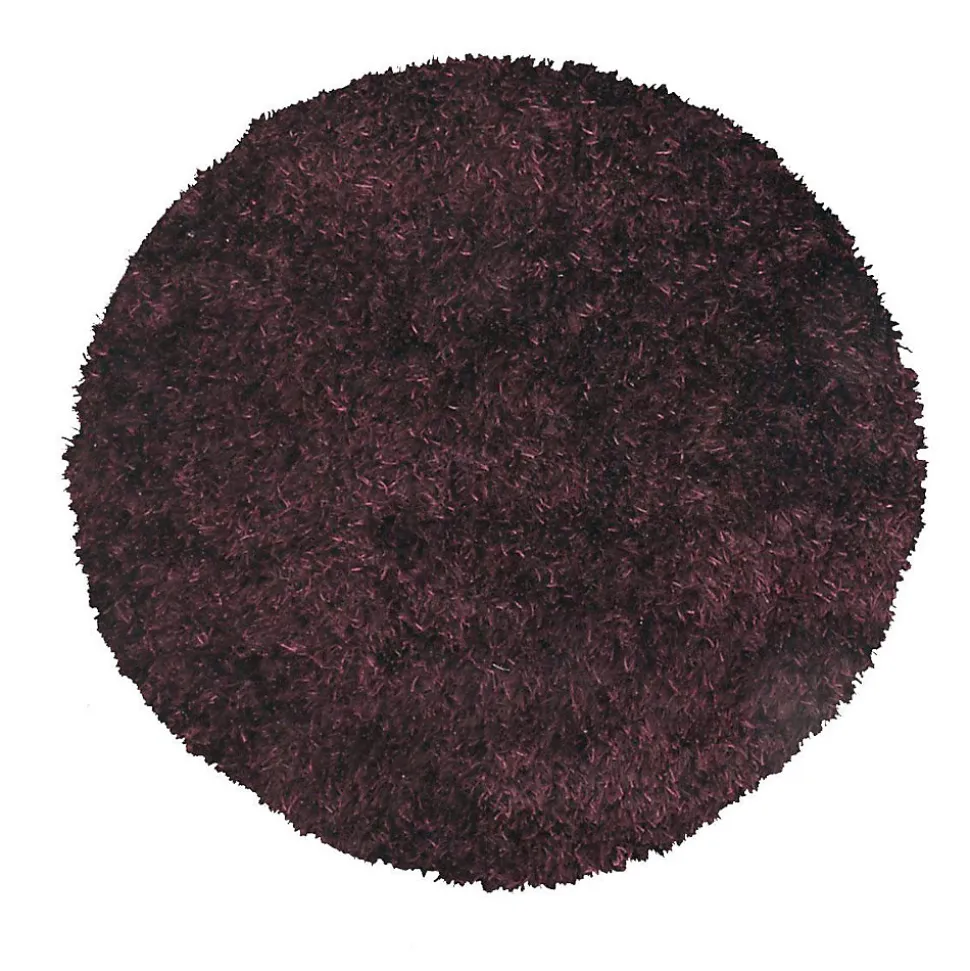Tapis shaggy fait main motif uni MALAIDORY, violet