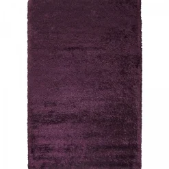 Tapis shaggy fait main motif uni MALAIDORY, violet