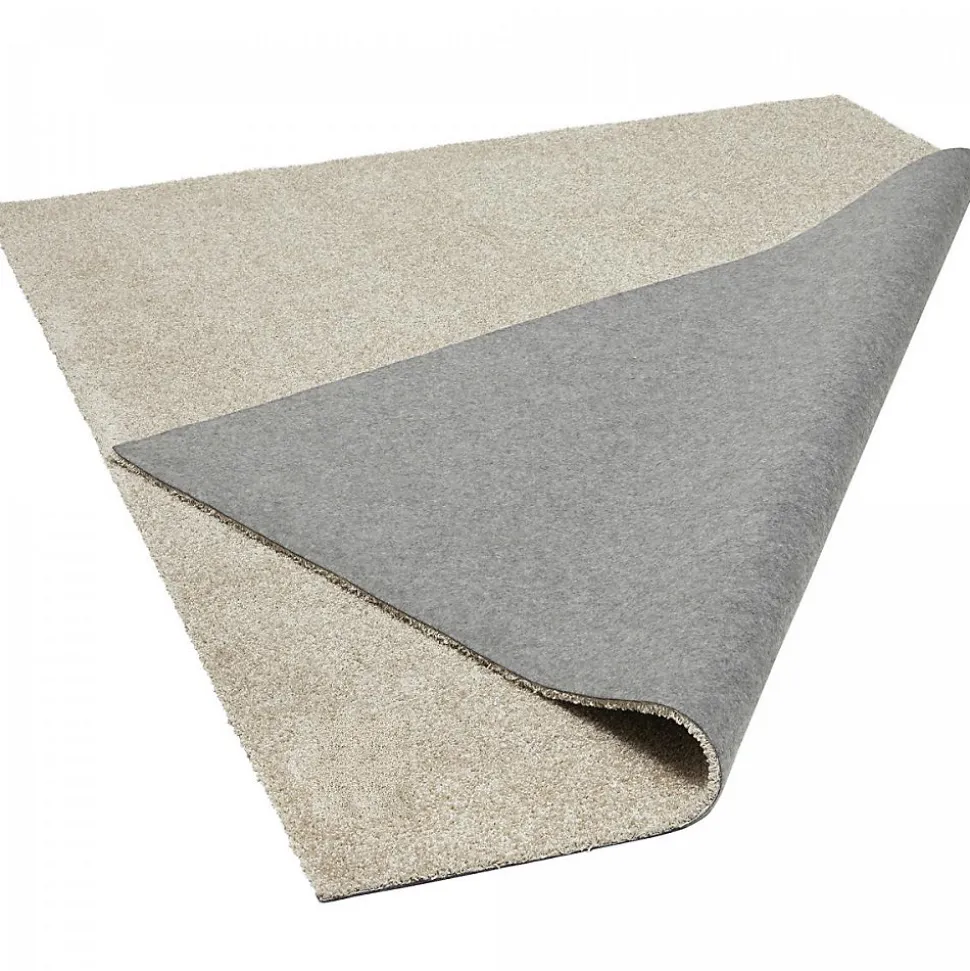 Tapis shaggy tissé motif uni TAPITOP, beige