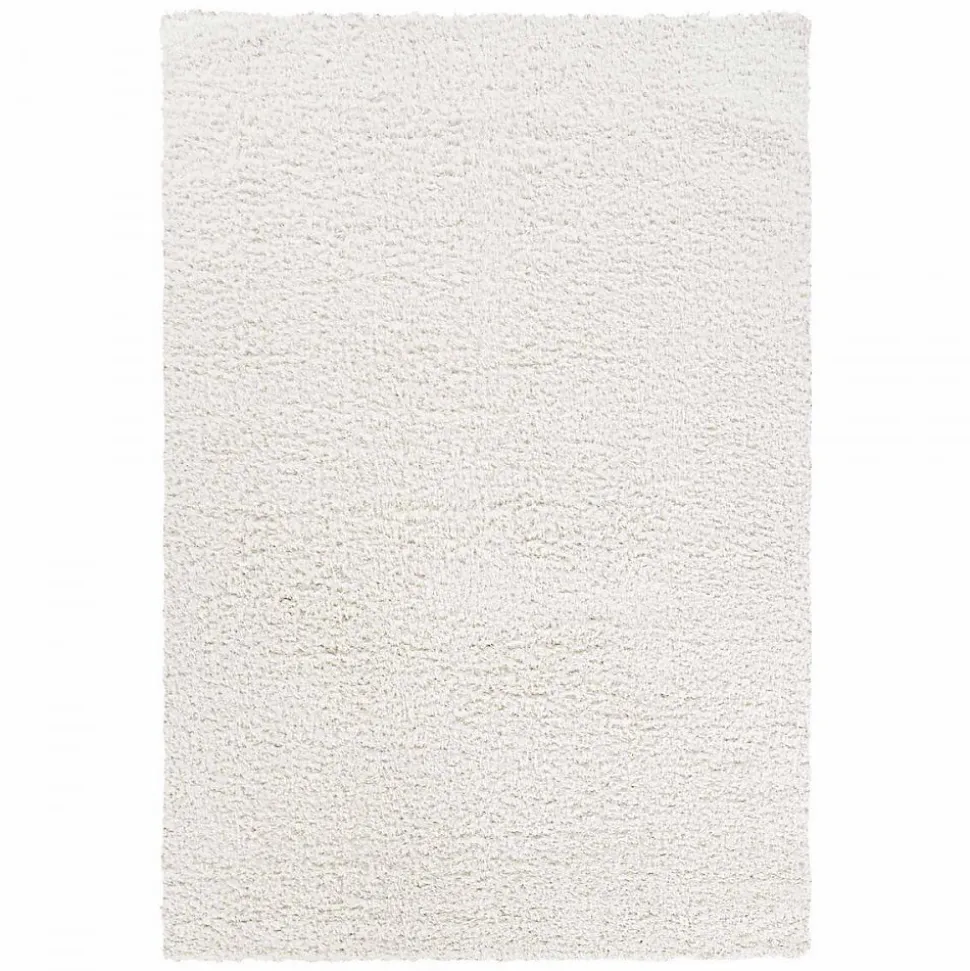 Tapis shaggy tissé motif uni LYN4 UNILA, crème