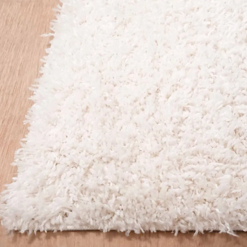 Tapis shaggy tissé motif uni LYN4 UNILA, crème