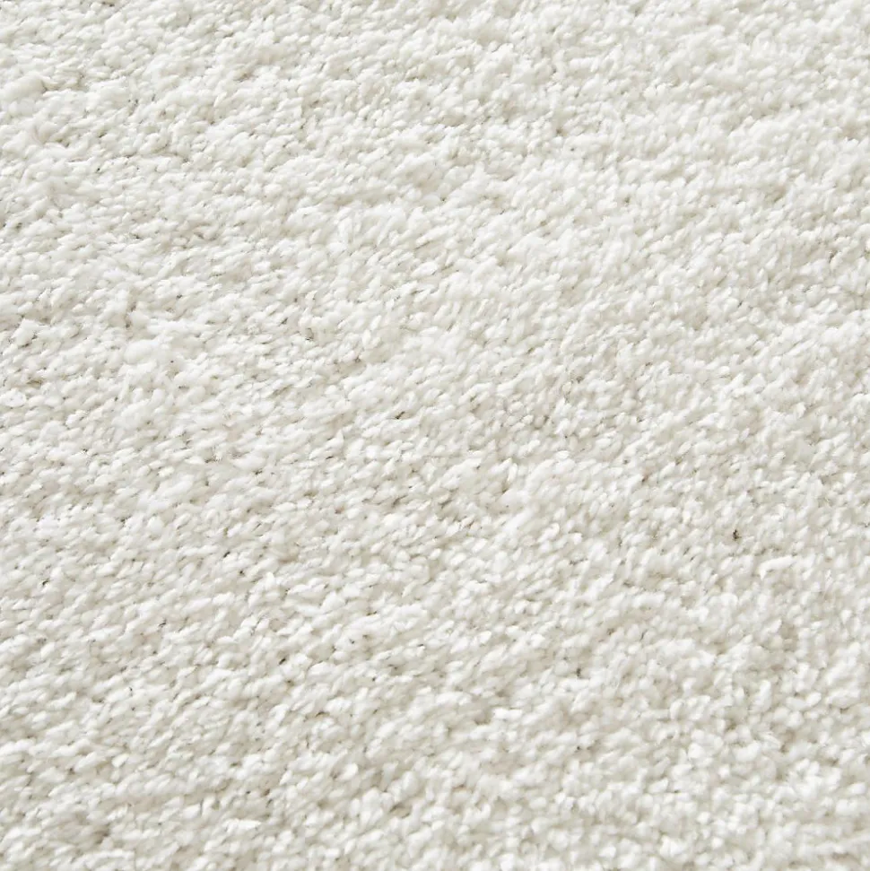 Tapis shaggy tissé motif uni AMORE 1, blanc