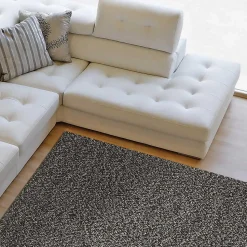 Tapis shaggy tissé motif uni SG LOCA, gris