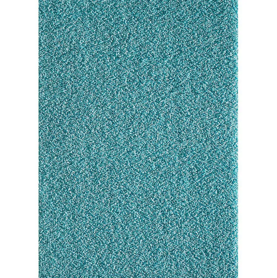 Tapis shaggy tissé motif uni SG LOCA, bleu