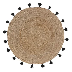 Tapis Shira - tapis rond à pompons - Douceur d'Intérieur - Tapis