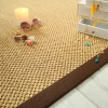 Tapis sisal - Kidara chaume - Ganse marron - 200 x 200 cm