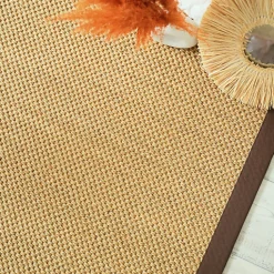 Tapis sisal - Kidara chaume - Ganse marron - 120 x 170 cm