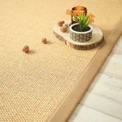 Tapis Sisal - Tulum miel - Ganse lin Camel - 200 x 290 cm