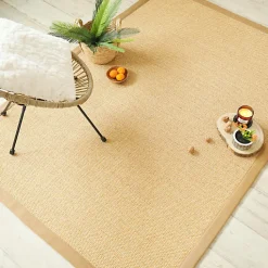 Tapis Sisal - Tulum miel - Ganse lin Camel - 200 x 290 cm