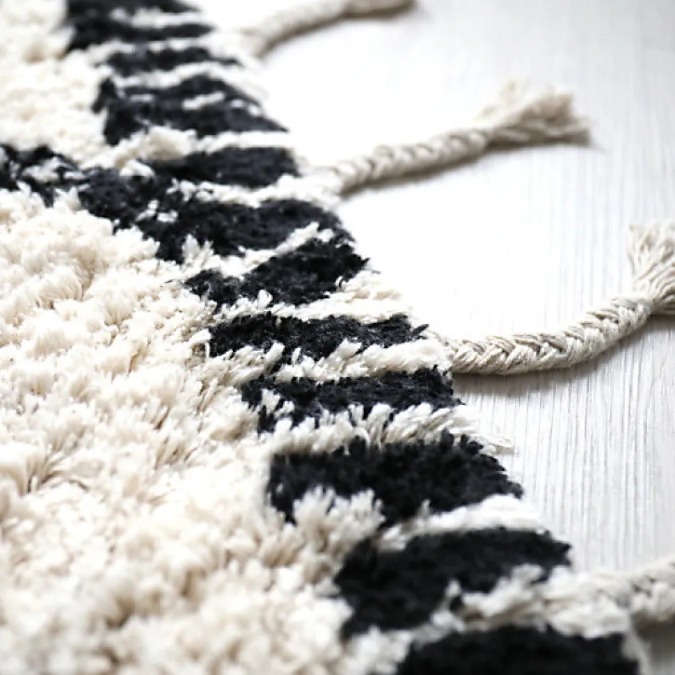 Tapis style Berbère avec franges - Tribal - Blanc cassé - 120 x 160 cm