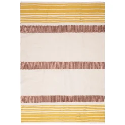 Tapis tissé 100% recyclé blanc et orange L.180 x l.120cm Deco&co