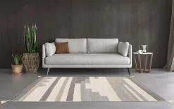 Tapis tissé L. 120 x l. 170 x ep. 2 cm gris GoodHome
