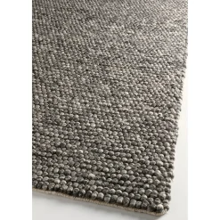 Tapis tissé main Laine L. 160 x l. 230 x ep. 1 cm gris GoodHome