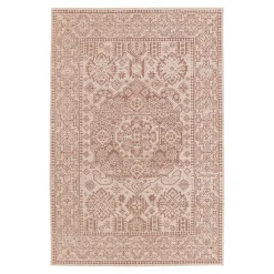 Tapis tissage à plat Bajra GoodHome L. 120cm x l. 170cm crème et marron