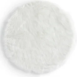 Tapis toucher doux blanc beige Ø90 x ep.3cm