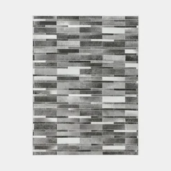 Tapis toucher soft - Imprimé peau de vache - Parement gris - 60 x 90 cm