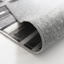 Tapis toucher soft - Imprimé peau de vache - Parement gris - 60 x 90 cm