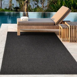 Tapis Toulouse extérieur uni, Anthracite, 140 x 200 cm