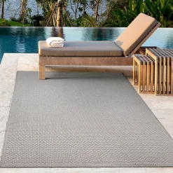 Tapis Toulouse extérieur uni, Gris, 160 x 220 cm