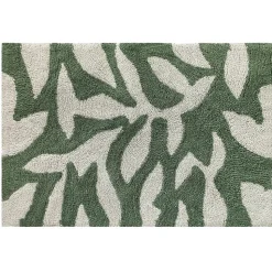 Tapis tufté feuillage vert L.90 x l.60 cm Ornami