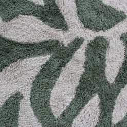 Tapis tufté feuillage vert L.90 x l.60 cm Ornami