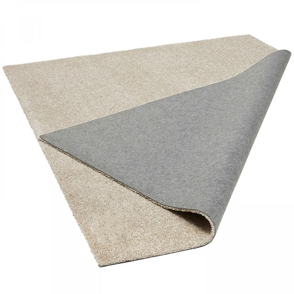 Tapis uni à poils longs en polypropylène 160 x 230 cm sable Oviala
