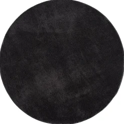 Tapis uni antidérapant lavable Noir - 120 cm Ronde - RELAX