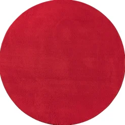 Tapis uni antidérapant lavable Rouge - 200 cm Ronde - RELAX