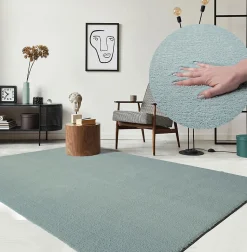 Tapis uni antidérapant lavable Bleu - 200 x 280 cm - RELAX
