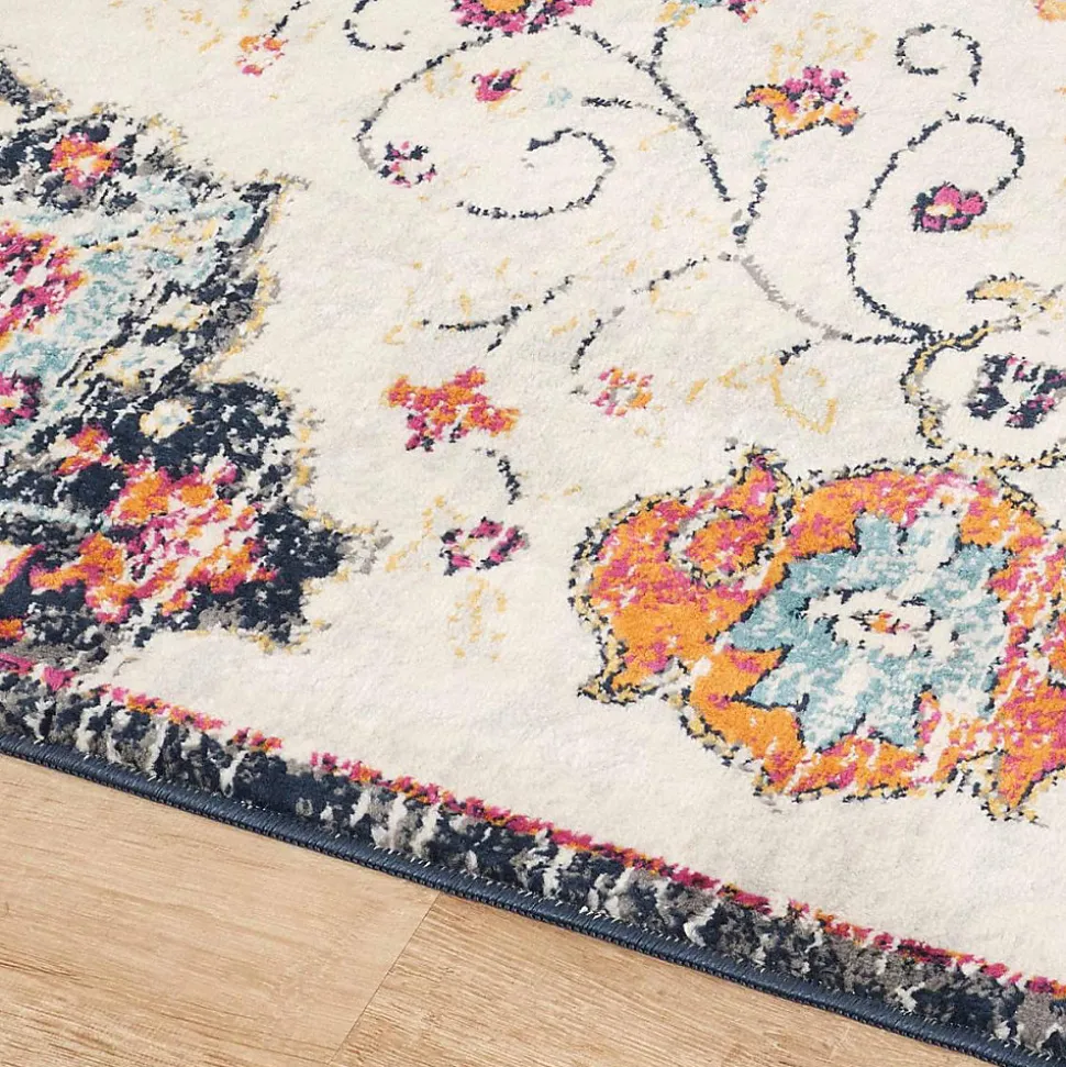 Tapis Vintage Oriental - LYN3 MED Couleurs vives, Orange, rose, bleu