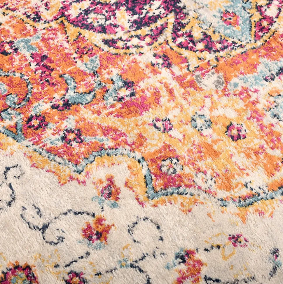 Tapis Vintage Oriental - LYN3 MED Couleurs vives, Orange, rose, bleu