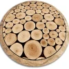 Tapis vinyl rond pour le salon Tulup fi120 cm Facile d'entretien Coupe transversale du tronc