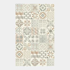 Tapis Vinyle - Carreaux de ciment - Naturel - 100 x 160 cm