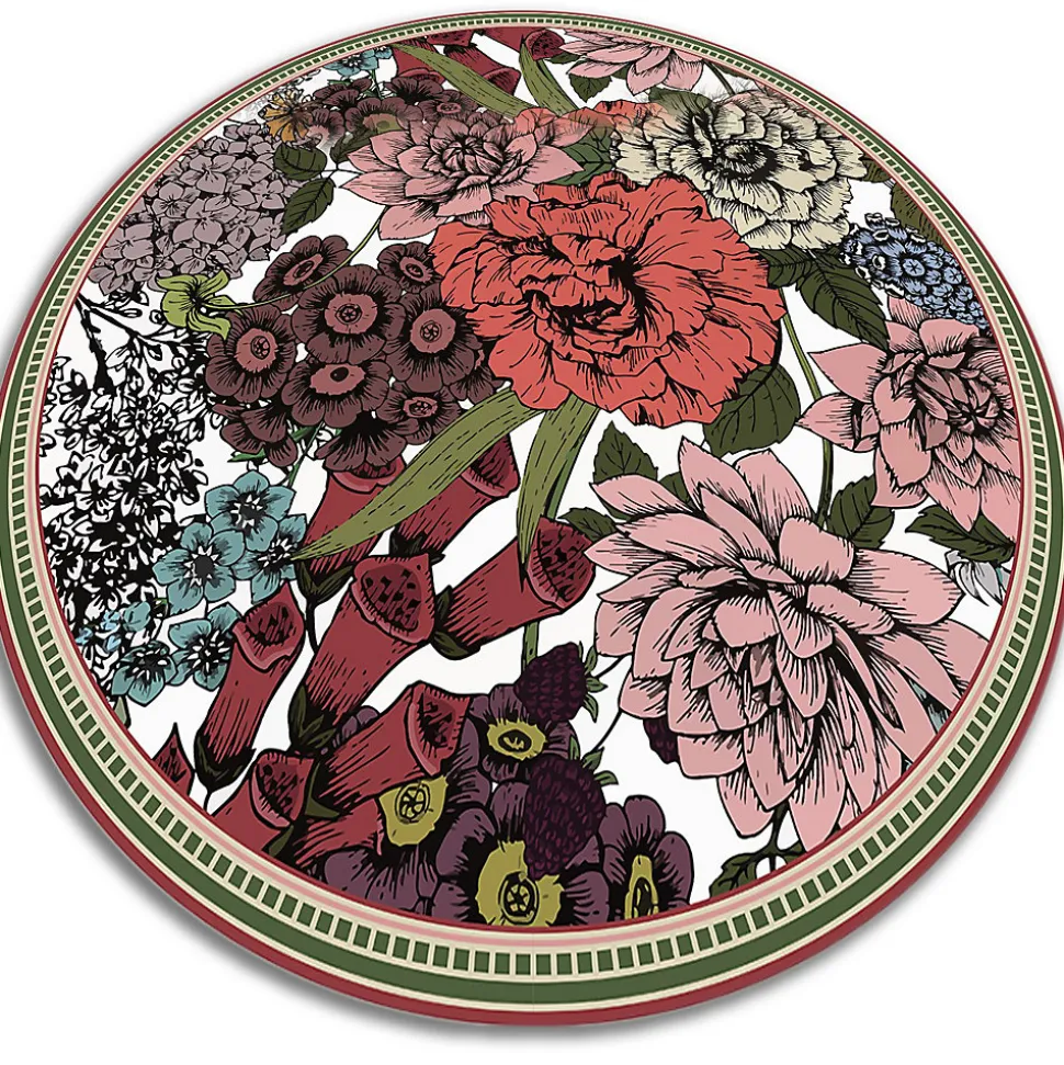 Tapis vinyle rond Tulup fi50 cm Idéal pour le salon Fleurs variées