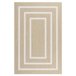 Tapis vinyle tressé Premium de Haute Qualité Tapis de chambre Lavable antidérapant et résistant Rectangles blancs 60x90 cm