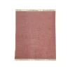 Tapis 150x200 cm tissé en coton rouge à franges - CLIFFORD 2987