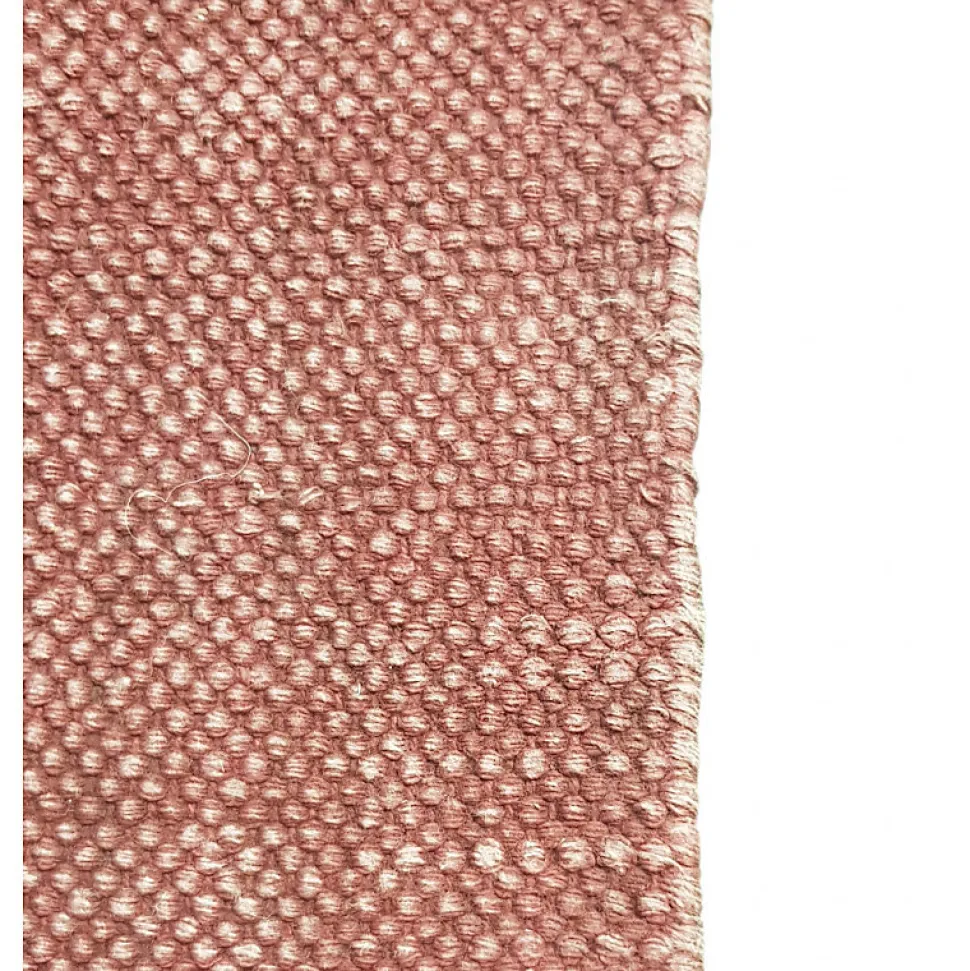 Tapis 150x200 cm tissé en coton rouge à franges - CLIFFORD 2987