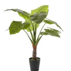 Taro artificiel en pot plastique vert ø110 x h.130 cm