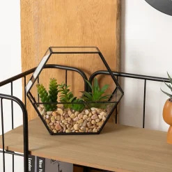 Terrarium artificiel Pia noir H20cm - Atmosphera