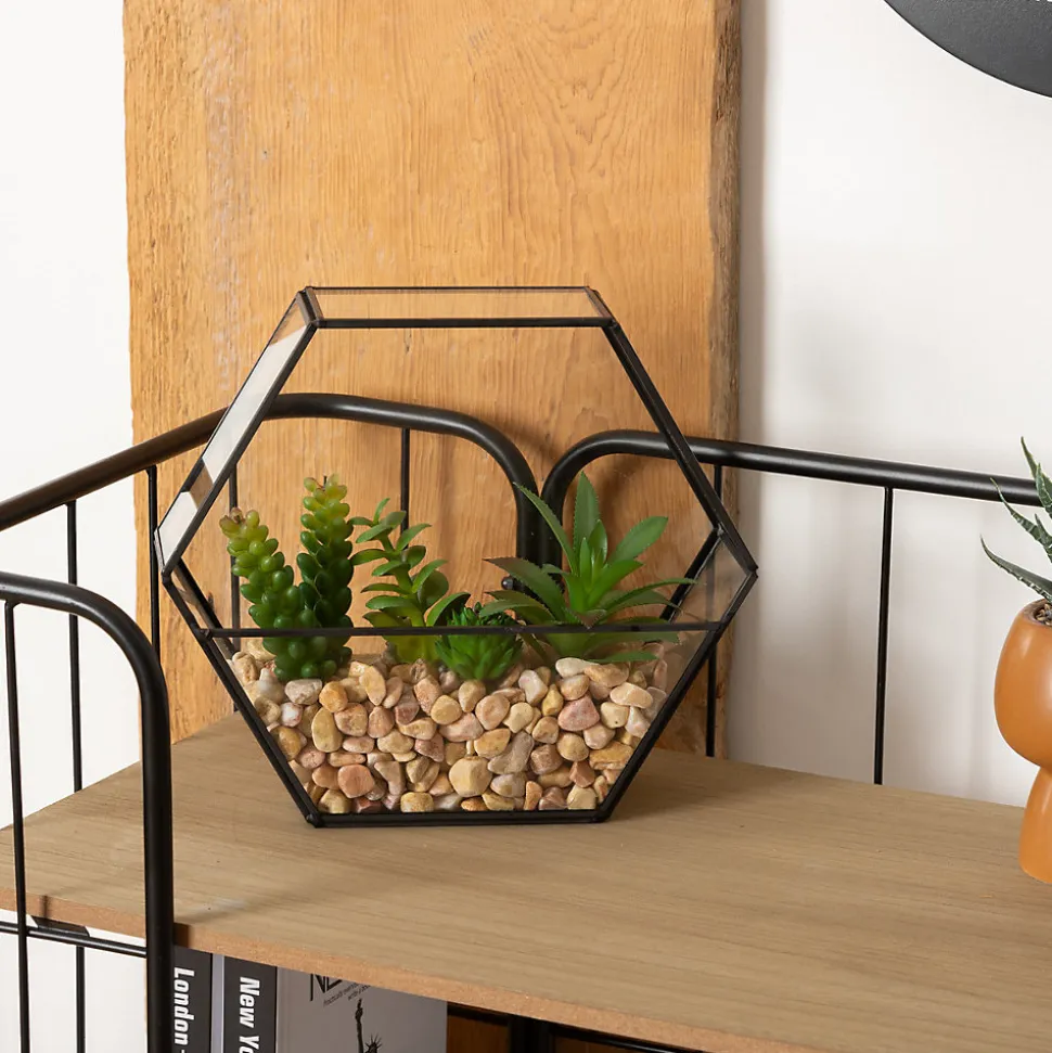 Terrarium artificiel Pia noir H20cm - Atmosphera
