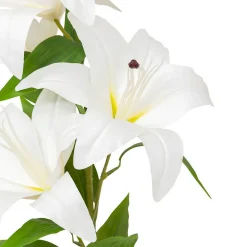 Tige de 4 lys artificielle Jago blanc H80cm - Atmosphera