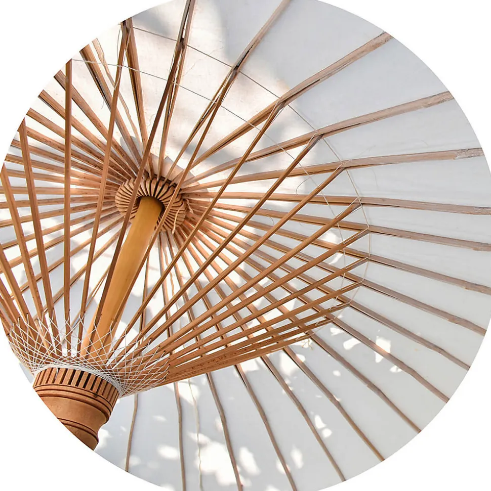 Tirage sur verre synthétique white umbrella lanna 90 cm Fabriqué en France