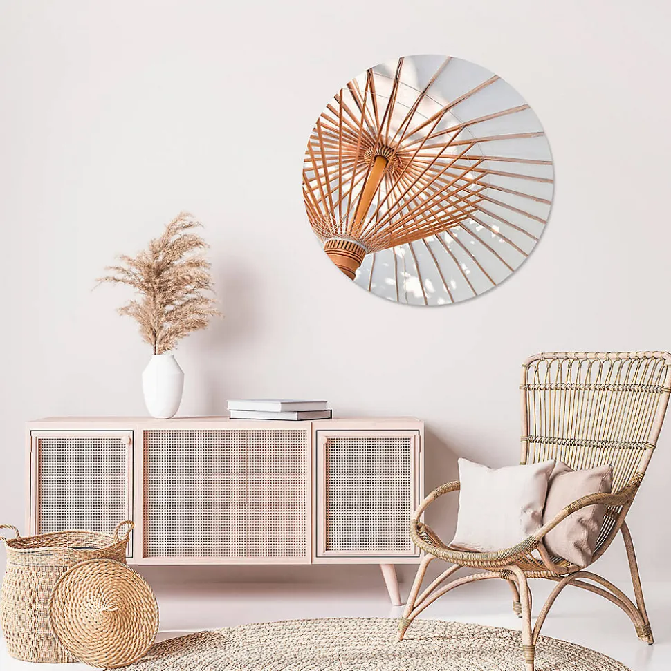 Tirage sur verre synthétique white umbrella lanna 90 cm Fabriqué en France
