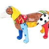 Tirelire en dolomite peinture multicolore Chien