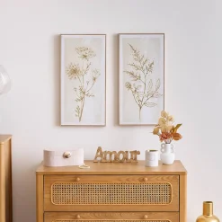 Toile 3D Beryl blanc 30x60cm- Modèle B- Atmosphera
