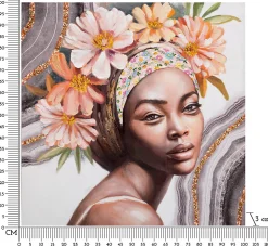 Toile décorative fait main Naomi 100x3x100 cm Modèle 1